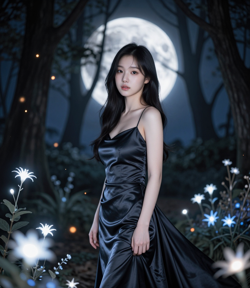 달빛 아래 소녀
