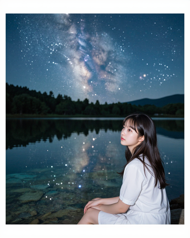 별이 비치는 호수